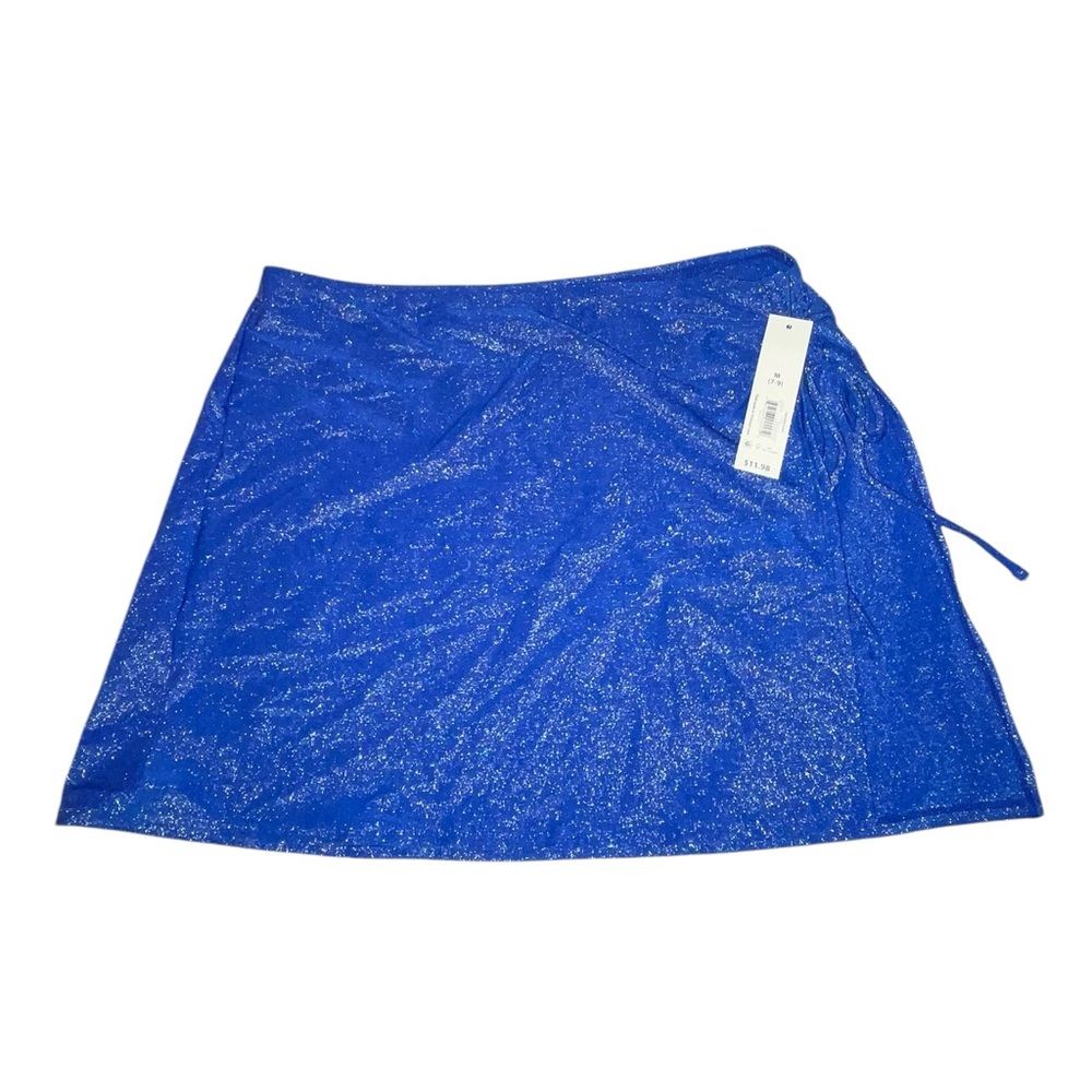 BNWT No Boundaries Juniors Blue Mini Wrap Coverup Skirt Tie Front Multiple Sizes